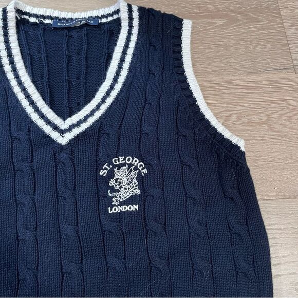 Brandy Melville Navy V Neck Knit Sweater Vest St. George London S/M - Picture 3 of 8